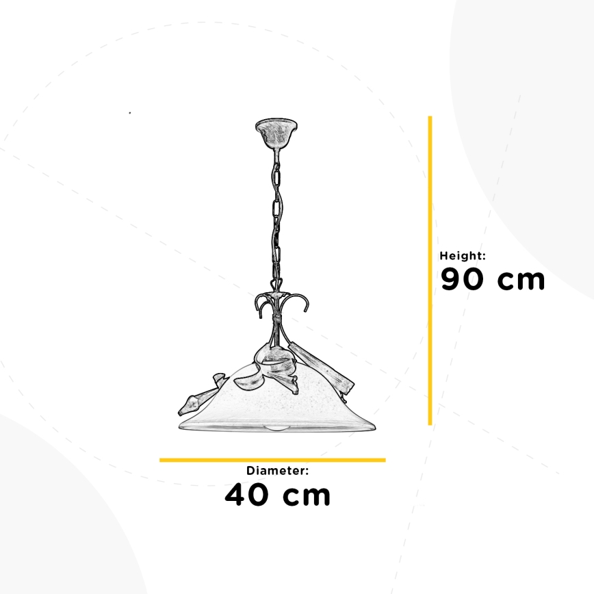 ONLI - Hanglamp aan een ketting LUCREZIA 1xE27/22W/230V brons