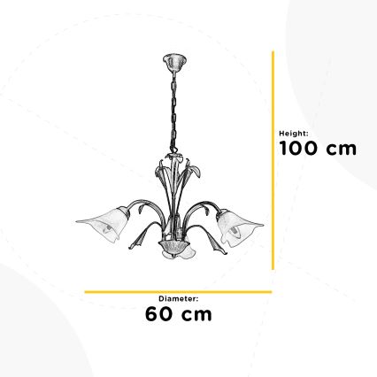 ONLI - Hanglamp aan een ketting LUCREZIA 3xE14/6W/230V crème