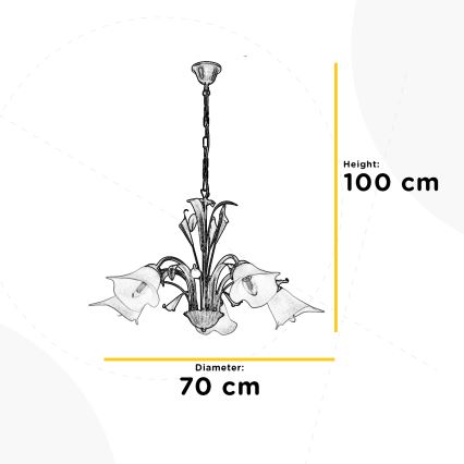 ONLI - Hanglamp aan een ketting LUCREZIA 5xE14/6W/230V brons