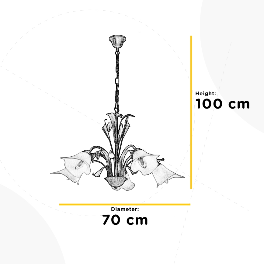 ONLI - Hanglamp aan een ketting LUCREZIA 5xE14/6W/230V brons