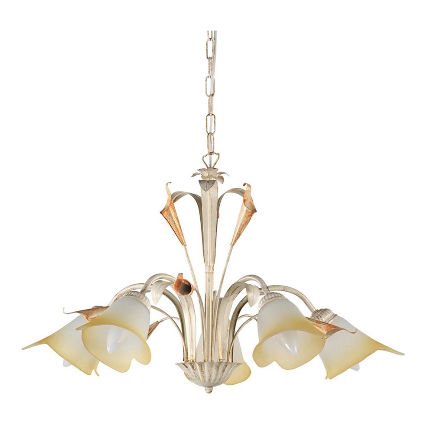 ONLI - Hanglamp aan een ketting LUCREZIA 5xE14/6W/230V crème