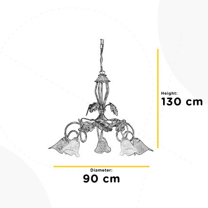 ONLI - Hanglamp aan een ketting MARILENA 5xE14/6W/230V