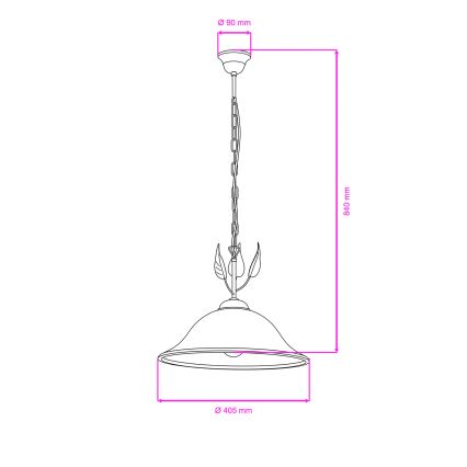 ONLI - Hanglamp aan een ketting MIRA 1xE27/22W/230V diameter 40 cm