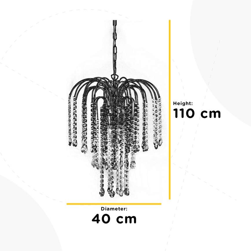 ONLI - Hanglamp aan een ketting PIOGGIA 3xE14/6W/230V glanzend chroom