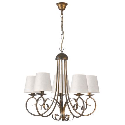 ONLI - Hanglamp aan een ketting POMPEI 5xE14/6W/230V brons