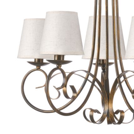 ONLI - Hanglamp aan een ketting POMPEI 5xE14/6W/230V brons