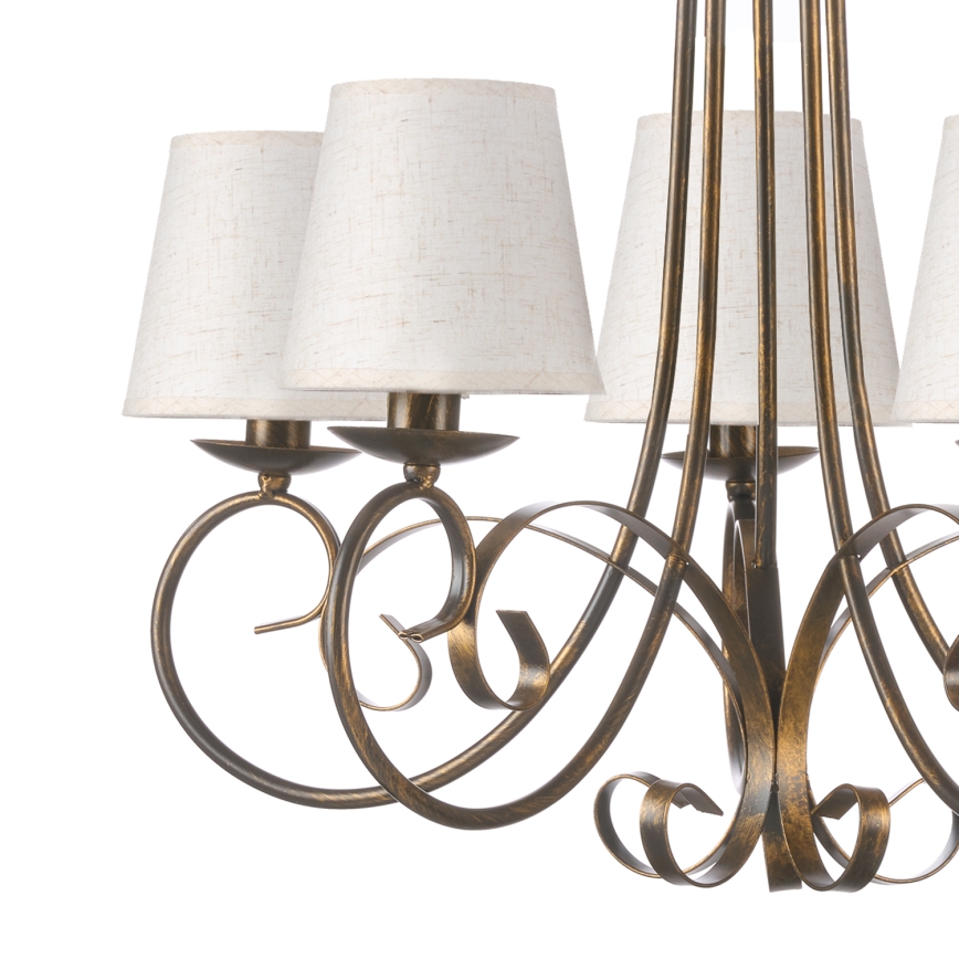 ONLI - Hanglamp aan een ketting POMPEI 5xE14/6W/230V brons