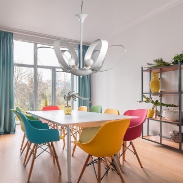 ONLI - Hanglamp aan een ketting SERENA 6xE14/6W/230V wit