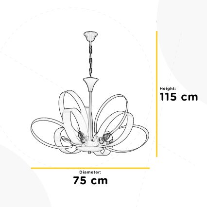 ONLI - Hanglamp aan een ketting SERENA 6xE14/6W/230V wit