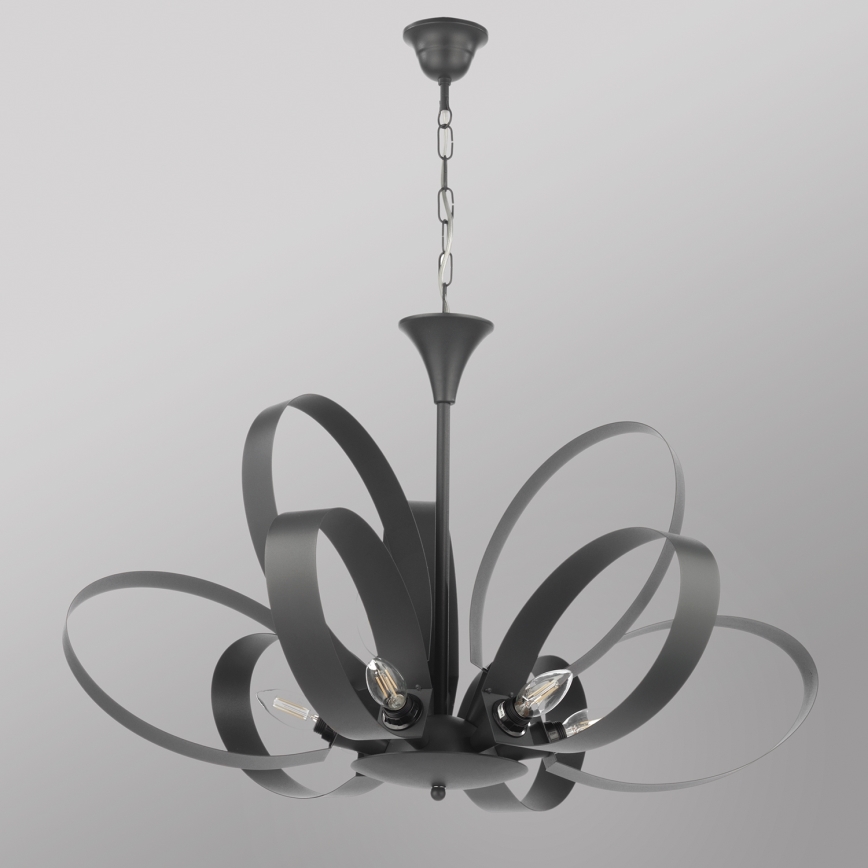 ONLI - Hanglamp aan een ketting SERENA 9xE14/6W/230V zwart