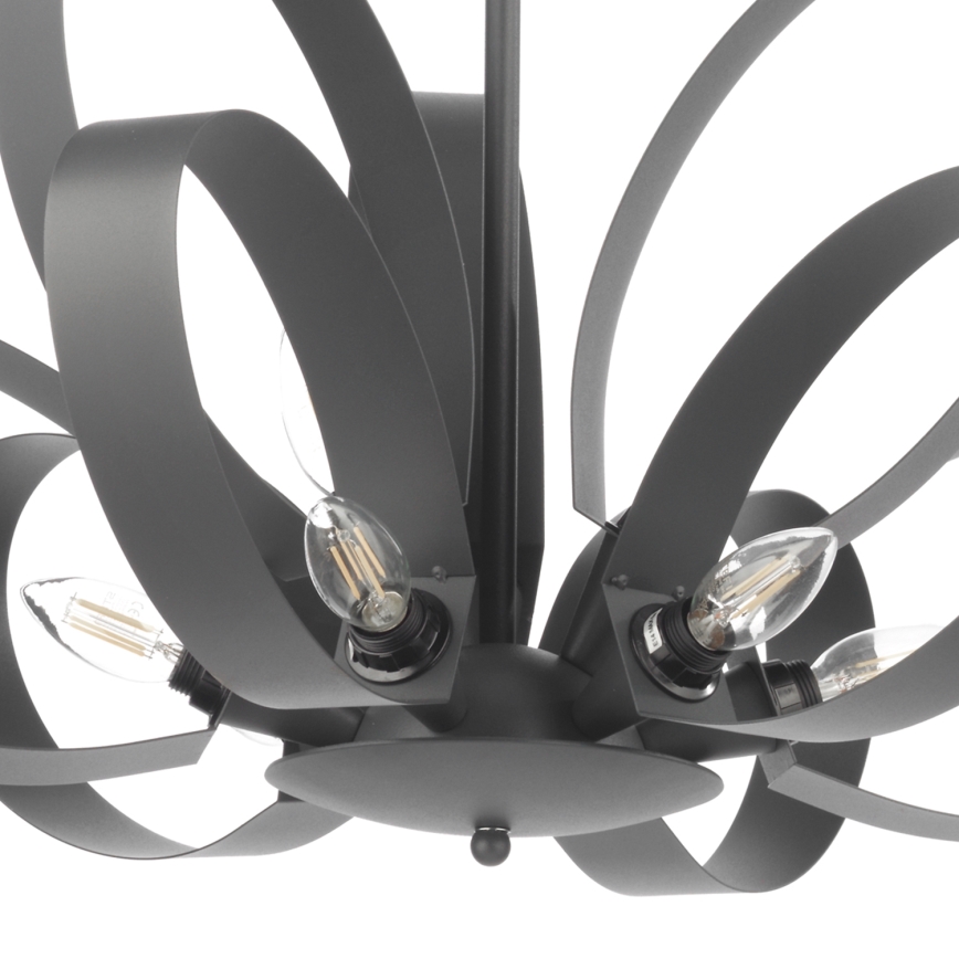 ONLI - Hanglamp aan een ketting SERENA 9xE14/6W/230V zwart