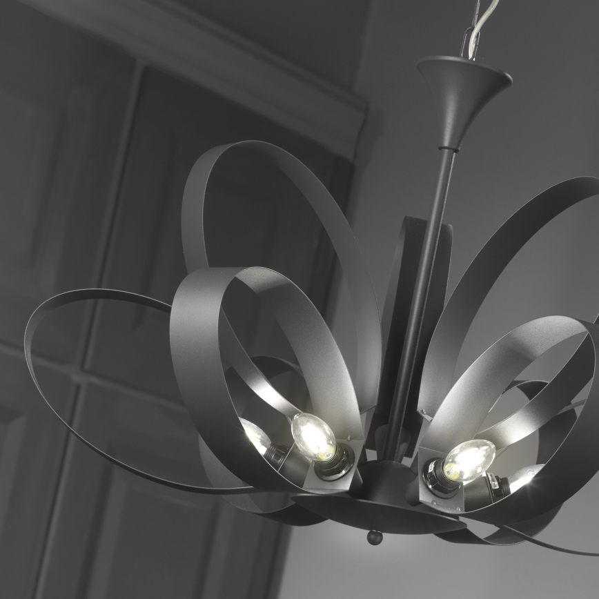 ONLI - Hanglamp aan een ketting SERENA 9xE14/6W/230V zwart