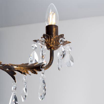 ONLI - Hanglamp aan een ketting TERESA 5xE14/6W/230V brons