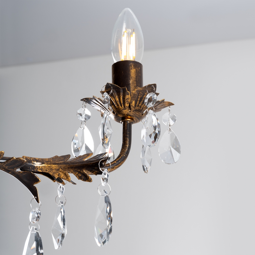 ONLI - Hanglamp aan een ketting TERESA 5xE14/6W/230V brons