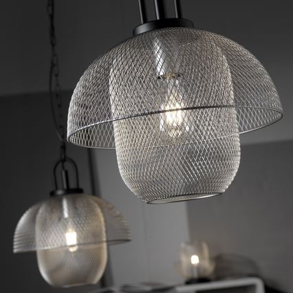 ONLI - Hanglamp aan een ketting ZAIR 1xE27/22W/230V zwart/zilver