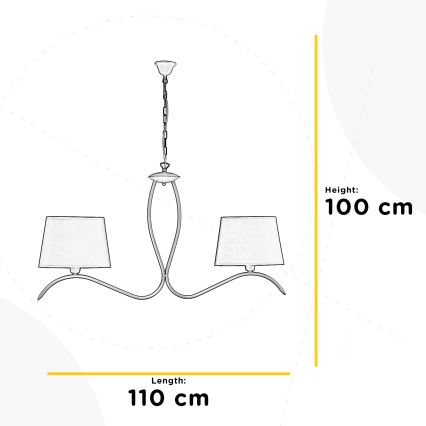 ONLI - Hanglamp aan een ketting ZEN 2xE27/22W/230V