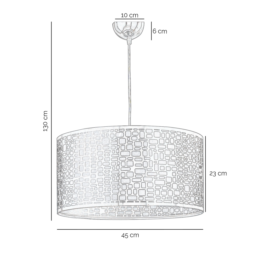 ONLI - Hanglamp aan een koord BRUCE 1xE27/15W/230V diameter 45 cm mat chroom
