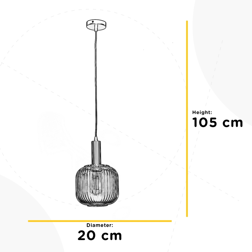 ONLI - Hanglamp aan een koord DOROTY 1xE27/22W/230V diameter 20 cm