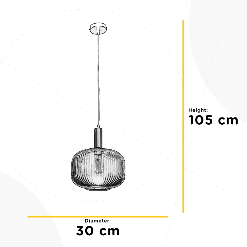 ONLI - Hanglamp aan een koord DOROTY 1xE27/22W/230V diameter 30 cm