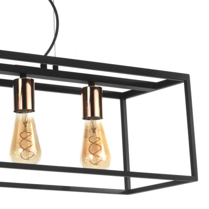 ONLI - Hanglamp aan een koord FLOKI 4xE27/15W/230V zwart/koper