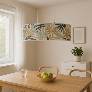 ONLI - Hanglamp aan een koord FLORA 2xE27/22W/230V groen/goud