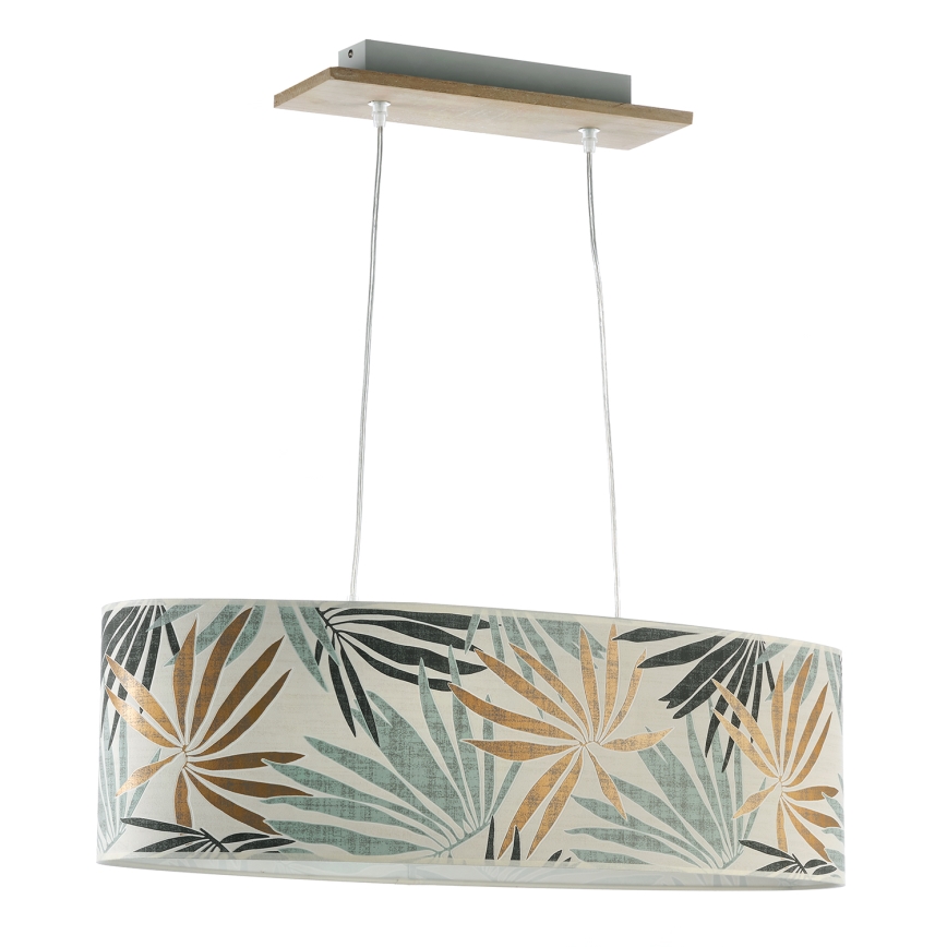 ONLI - Hanglamp aan een koord FLORA 2xE27/22W/230V groen/goud