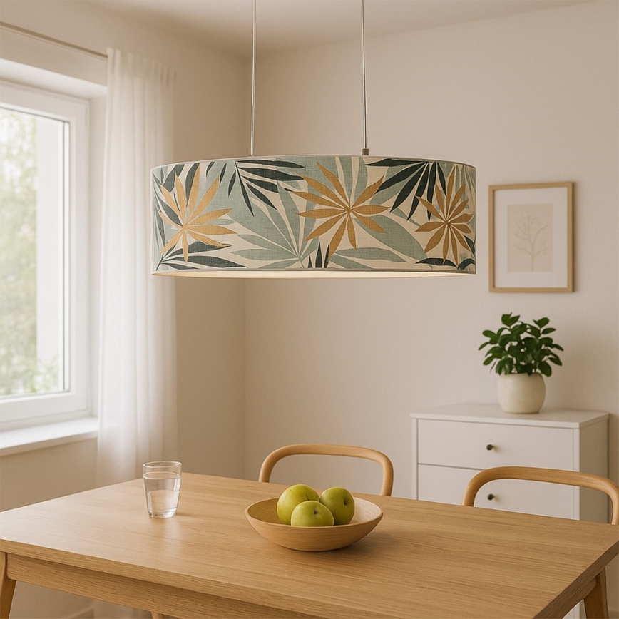 ONLI - Hanglamp aan een koord FLORA 2xE27/22W/230V groen/goud