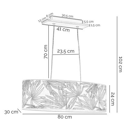 ONLI - Hanglamp aan een koord FLORA 2xE27/22W/230V groen/goud