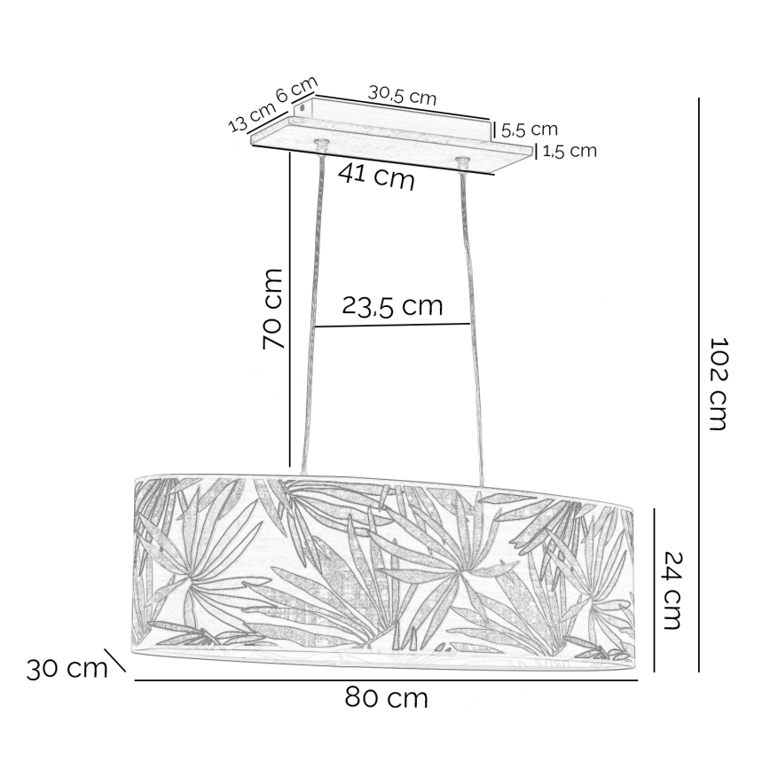 ONLI - Hanglamp aan een koord FLORA 2xE27/22W/230V groen/goud