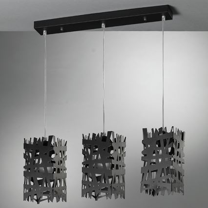 ONLI - Hanglamp aan een koord FORESTA 3xE27/15W/230V zwart