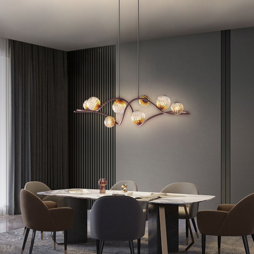 ONLI - Hanglamp aan een koord FRIDA 8xG9/10W/230V koper
