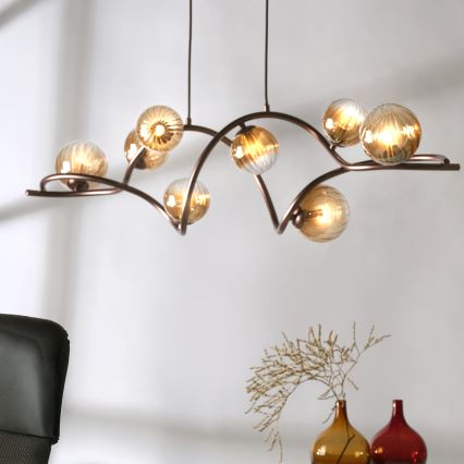 ONLI - Hanglamp aan een koord FRIDA 8xG9/10W/230V koper