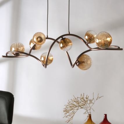 ONLI - Hanglamp aan een koord FRIDA 8xG9/10W/230V koper