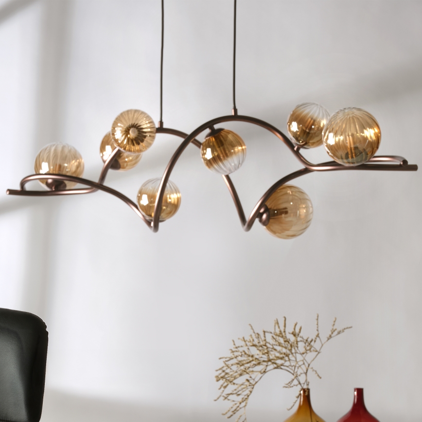 ONLI - Hanglamp aan een koord FRIDA 8xG9/10W/230V koper