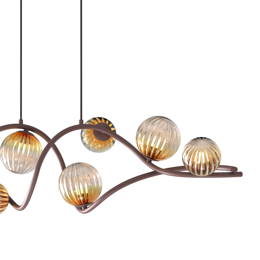 ONLI - Hanglamp aan een koord FRIDA 8xG9/10W/230V koper