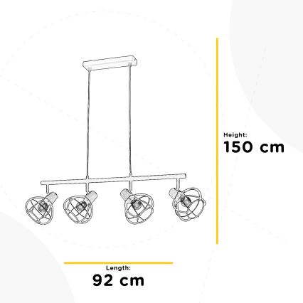 ONLI - Hanglamp aan een koord GINGER 4xE14/6W/230V