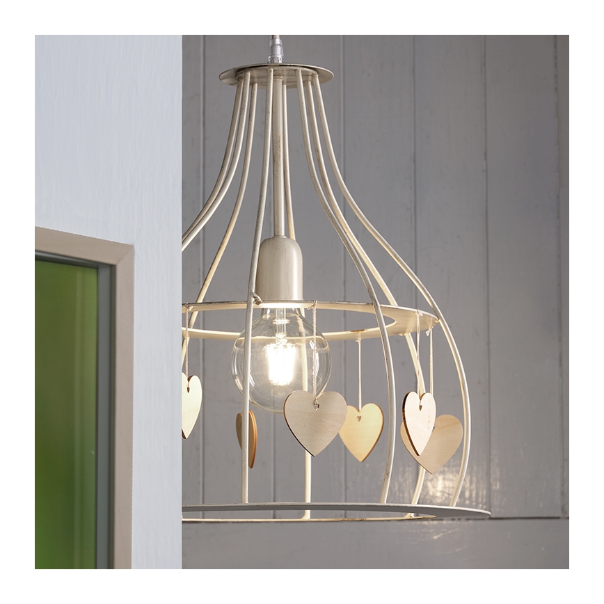 ONLI - Hanglamp aan een koord LEONILDE 1xE27/15W/230V beige