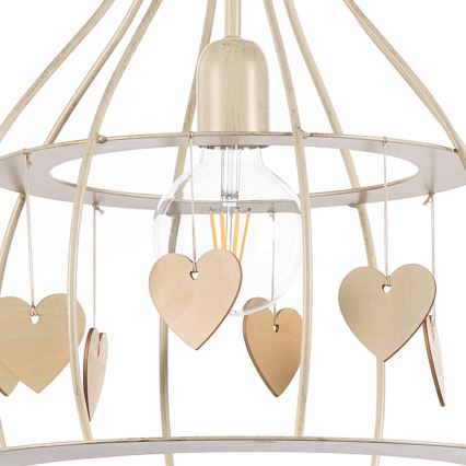 ONLI - Hanglamp aan een koord LEONILDE 1xE27/15W/230V beige