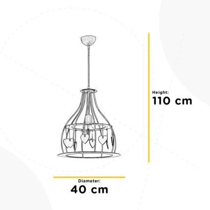 ONLI - Hanglamp aan een koord LEONILDE 1xE27/15W/230V beige