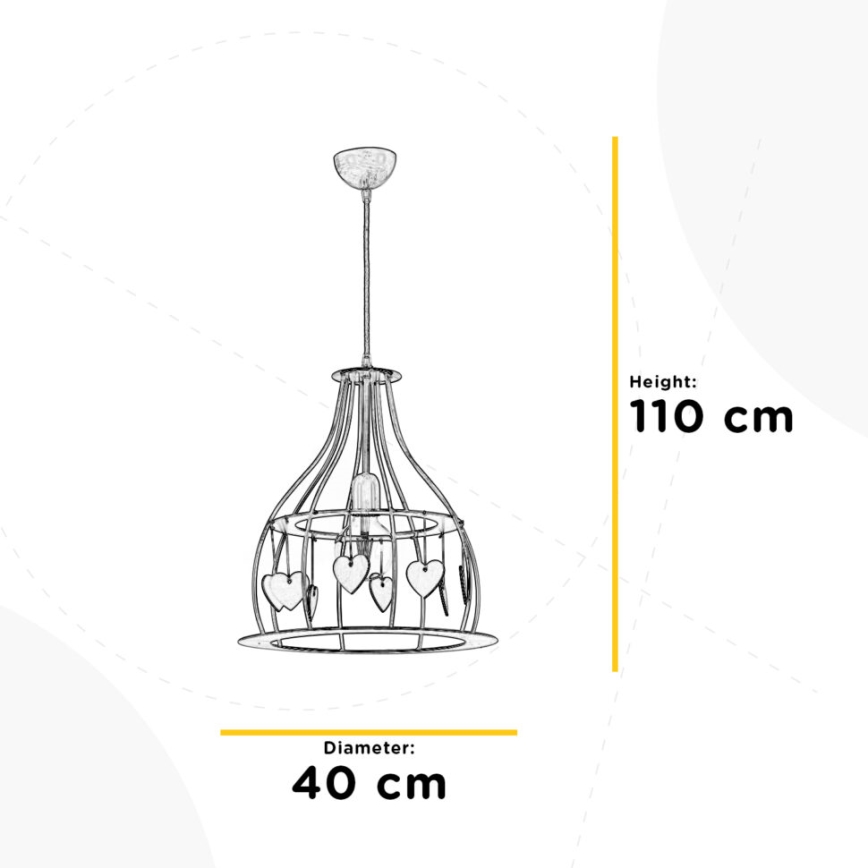 ONLI - Hanglamp aan een koord LEONILDE 1xE27/15W/230V beige