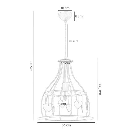 ONLI - Hanglamp aan een koord LEONILDE 1xE27/15W/230V beige
