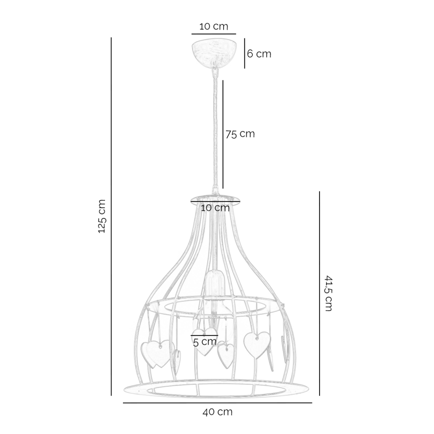 ONLI - Hanglamp aan een koord LEONILDE 1xE27/15W/230V beige