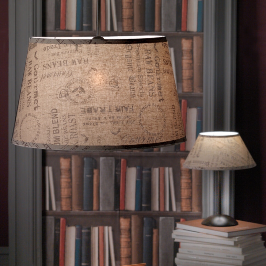 ONLI - Hanglamp aan een koord MAIDA 1xE27/15W/230V diameter 50 cm bruin