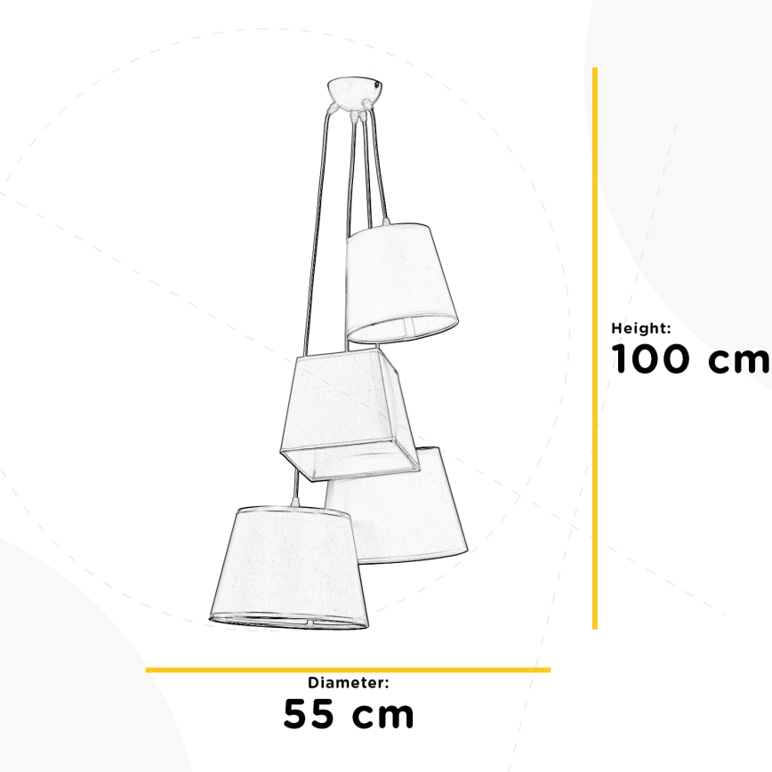 ONLI - Hanglamp aan een koord NINETTA 4xE14/6W/230V