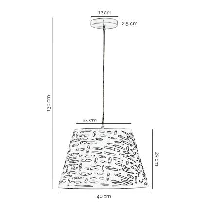 ONLI - Hanglamp aan een koord RICKY 1xE27/15W/230V diameter 40 cm wit