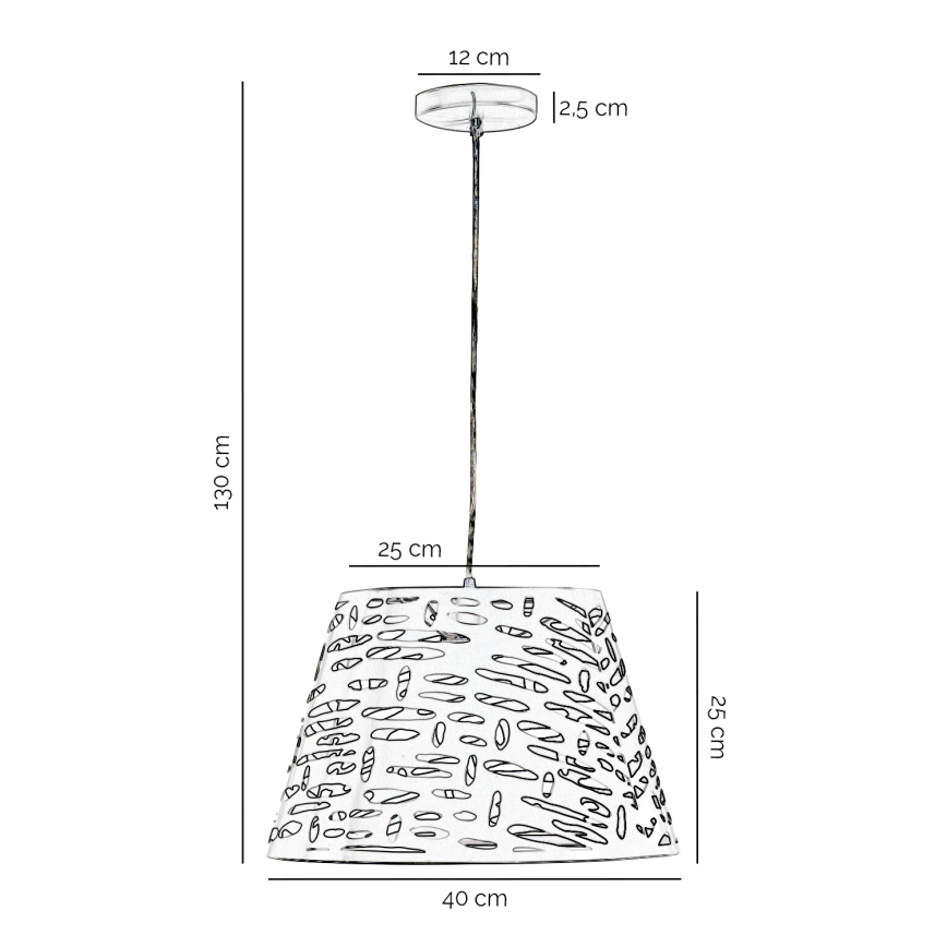 ONLI - Hanglamp aan een koord RICKY 1xE27/15W/230V diameter 40 cm wit