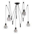 ONLI - Hanglamp aan een koord SPIN 5xE27/15W/230V spin zwart