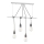 ONLI - Hanglamp aan een koord WIRE 4xE27/15W/230V grijs/wit