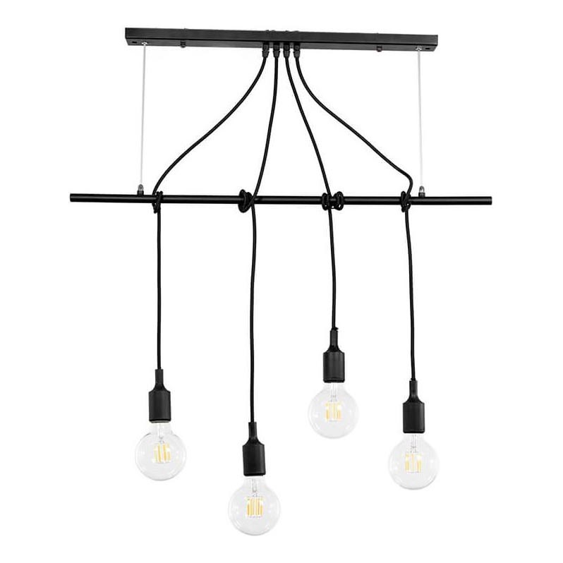 ONLI - Hanglamp aan een koord WIRE 4xE27/15W/230V zwart