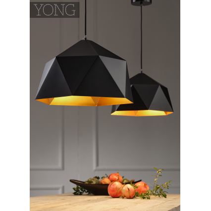 ONLI - Hanglamp aan een koord YONG 1xE27/22W/230V zwart diameter 46 cm